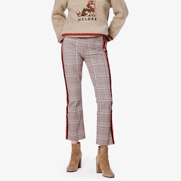 MOTHER THE INSIDER ANKLE PLUM PINK PLAID PANTS, SIZE 32 $228 - Picture 3 of 11